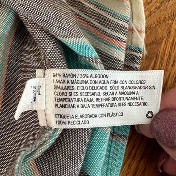 Knox Rose Women's Sleeveless Striped Ruffle Top - Picture 6 of 7